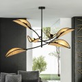 Lampa sufitowa dekoracyjna LOTUS 6 BLACK/RATTAN