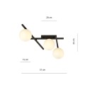 Lampa sufitowa SMART 3 BLACK/OPAL