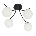 Lampa sufitowa BOSTON 4 BLACK/OPAL