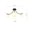 Lampa sufitowa BOSTON 4 BLACK/OPAL