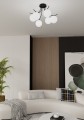 Lampa sufitowa BOSTON 6 BLACK/OPAL