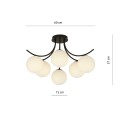 Lampa sufitowa BOSTON 6 BLACK/OPAL
