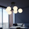 Lampa sufitowa BOSTON 6 BLACK/OPAL