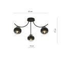 Lampa sufitowa BOSTON 3 BLACK/STRIPE