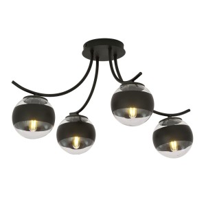 Lampa sufitowa BOSTON 4 BLACK/STRIPE