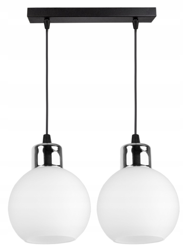  Lampa Wisząca Listwa Szklane Kule WHITE GLASS #532 