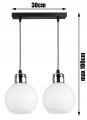  Lampa Wisząca Listwa Szklane Kule WHITE GLASS #532 