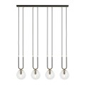 Lampa wisząca GLAM 4 BLACK/TRANSPARENT