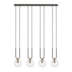 Lampa wisząca GLAM 4 BLACK/TRANSPARENT