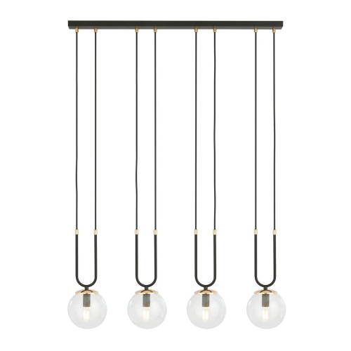 Lampa wisząca GLAM 4 BLACK/TRANSPARENT