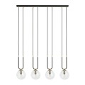 Lampa wisząca GLAM 4 BLACK/TRANSPARENT