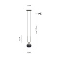 Lampa wisząca GLAM 1 BLACK/STRIPE