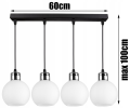  Lampa Wisząca Listwa Szklane Kule WHITE GLASS #534 