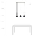 Lampa wisząca GLAM 3 BLACK/STRIPE