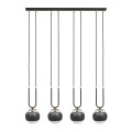 Lampa wisząca GLAM 4 BLACK/STRIPE