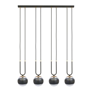 Lampa wisząca GLAM 4 BLACK/STRIPE