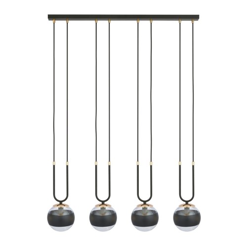 Lampa wisząca GLAM 4 BLACK/STRIPE