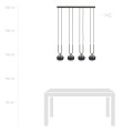 Lampa wisząca GLAM 4 BLACK/STRIPE