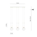 Lampa wisząca GLAM 3 WHITE/OPAL