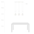 Lampa wisząca GLAM 3 WHITE/OPAL