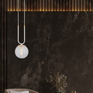 Lampa wisząca GLAM 1 WHITE/TRANSPARENT