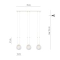 Lampa wisząca GLAM 3 WHITE/TRANSPARENT