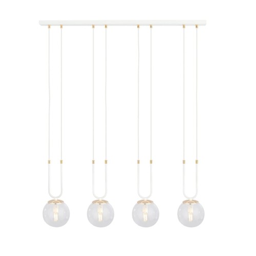 Lampa wisząca GLAM 4 WHITE/TRANSPARENT