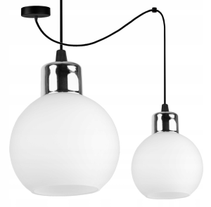 Lampa Nowoczesna Wisząca Pająk Szklana Kula WHITE GLASS #542 