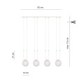Lampa wisząca GLAM 4 WHITE/TRANSPARENT