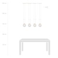 Lampa wisząca GLAM 4 WHITE/TRANSPARENT