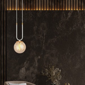 Lampa wisząca GLAM 1 WHITE/MIODOWY