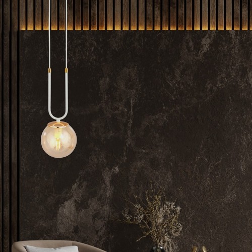 Lampa wisząca GLAM 1 WHITE/MIODOWY