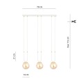Lampa wisząca GLAM 3 WHITE/MIODOWY
