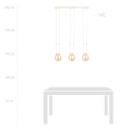 Lampa wisząca GLAM 3 WHITE/MIODOWY