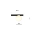 Lampa sufitowa FIT 1 BLACK/OPAL