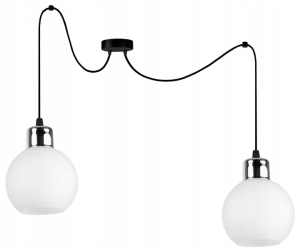 Lampa Nowoczesna Wisząca Szklane Kule WHITE GLASS #543 