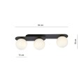 Lampa sufitowa PLAZA 3 BLACK/OPAL