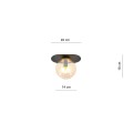 Lampa sufitowa PLAZA 1 BLACK/MIODOWY