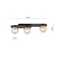 Lampa sufitowa PLAZA 3 BLACK/MIODOWY