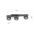 Lampa sufitowa PLAZA 3 BLACK/STRIPE