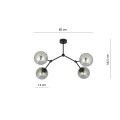 Lampa sufitowa SPACE 4 BLACK/GRAFIT