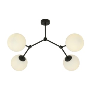 Lampa sufitowa SPACE 4 BLACK/OPAL