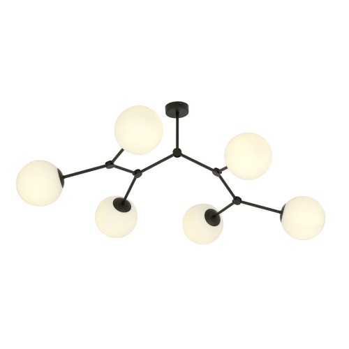 Lampa sufitowa SPACE 6 BLACK/OPAL