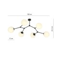 Lampa sufitowa SPACE 6 BLACK/OPAL