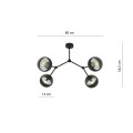 Lampa sufitowa SPACE 4 BLACK/STRIPE