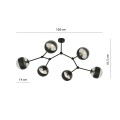 Lampa sufitowa SPACE 6 BLACK/STRIPE