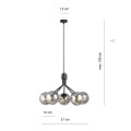 Lampa wisząca NOVA 5 BLACK/GRAFIT