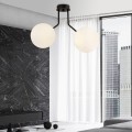Lampa sufitowa NOVA 2 BLACK/OPAL