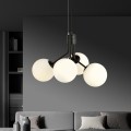 Lampa wisząca NOVA 4 BLACK/OPAL