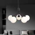 Lampa wisząca NOVA 5 BLACK/OPAL